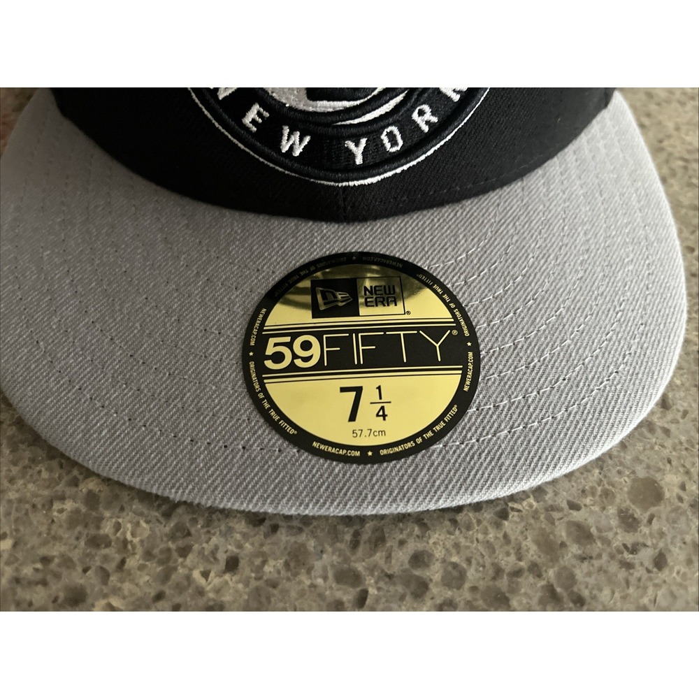 Brooklyn Nets Mens New Era Team Wordmark 59FIFTY Fitted Hat Black Size 7 1/4 NWT - Picture 2 of 7